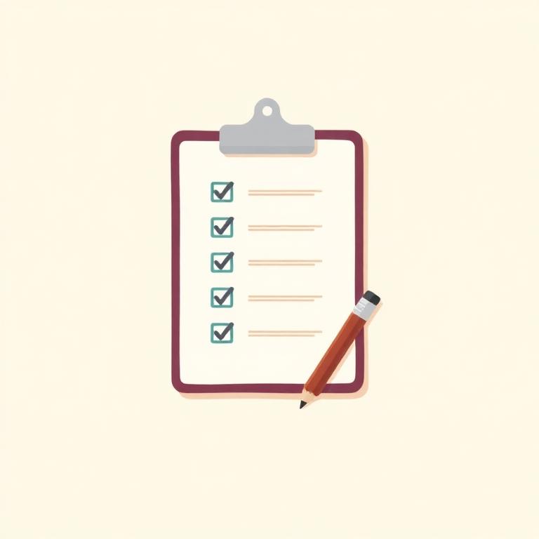 Clipboard with checkmarks illustration