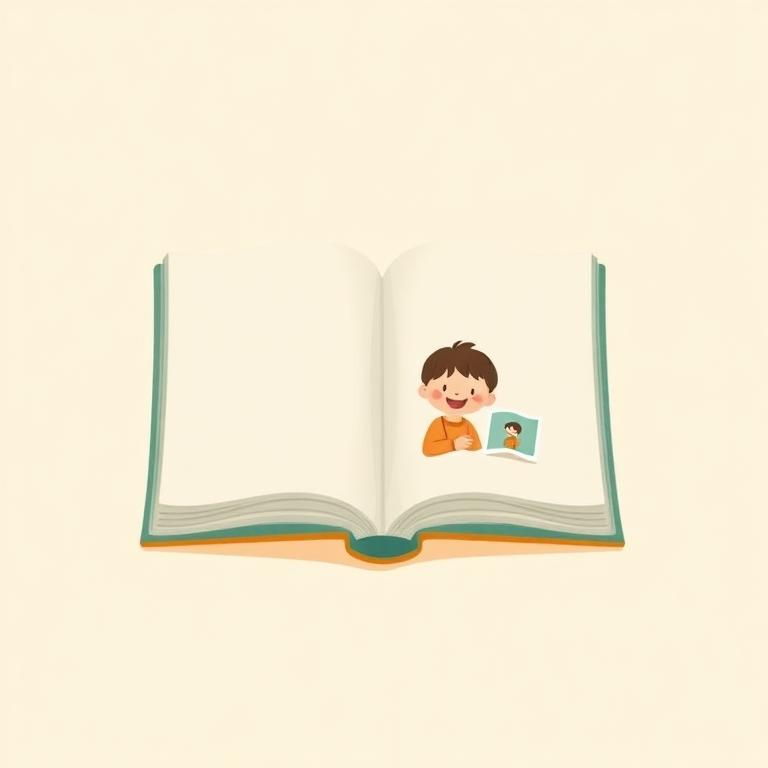 Storybook with comic panels illustration